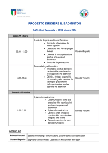 progetto dirigere il badminton