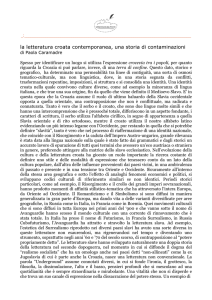 la letteratura croata contemporanea, una storia di contaminazioni