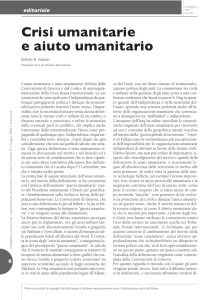Crisi umanitarie e aiuto umanitario