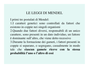 LE LEGGI DI MENDEL