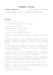 PROGRAMMA DI ITALIANO Classe I sezione C Anno scolastico