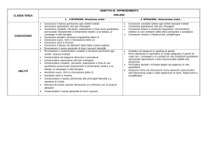 Inglese, Classe Terza: Obiettivi di Apprendimento
