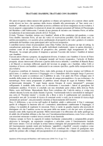 1 TRATTARE I BAMBINI, TRATTARE CON I BAMBINI Gli autori di