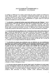 1. alcuni modi di considerare la diversita` culturale