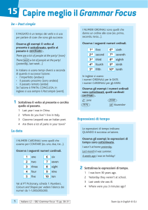 Capire meglio il Grammar Focus