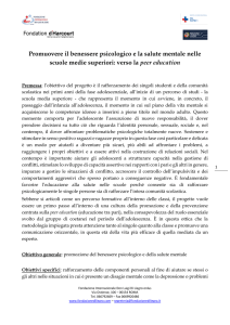 Promuovere il benessere psicologico e la salute mentale nelle