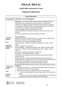 TFA, a.a. 2014/2015, Programmi prove, A049 Matematica fisica
