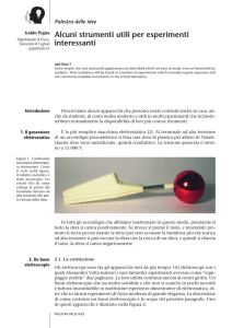 Alcuni strumenti utili per esperimenti interessanti