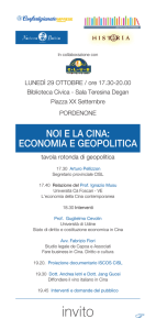 NOI E LA CINA: CULTURA ED ECONOMIA