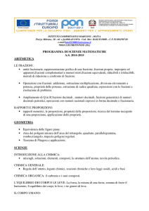 PROGRAMMA DI SCIENZE MATEMATICHE A.S. 2014