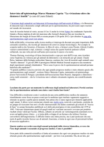 Intervista all`epistemologo Marco Mamone Capria: "La vivisezione