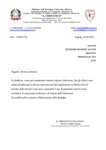 Prot. 1970/C27a Pagani, 25/05/2017 Oggetto: divisa scolastica Si