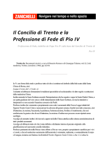 Il Concilio di Trento e la Professione di Fede di Pio IV