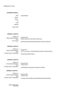 CURRICULUM VITAE INFORMAZIONI PERSONALI