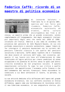 Federico Caffè: ricordo di un maestro di politica economica