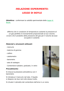 relazione esperimento- legge di boyle
