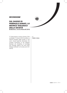 RECENSIONE SUL SAGGIO DI PIERPAOLO DONATI, LA MATRICE