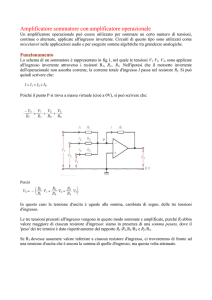Amplificatore sommatore con amplificatore operazionale