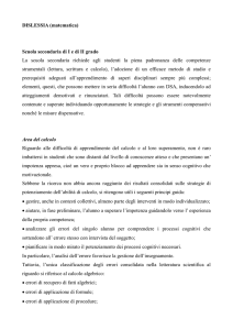 DISLESSIA (matematica) Scuola secondaria di I e di II grado La
