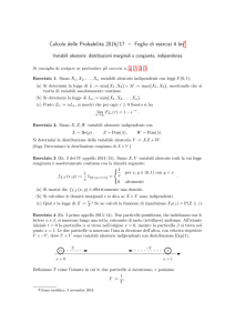 Foglio di esercizi n. 4 bis - Variabili aleatorie - e-Learning