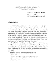I PROVERBI ITALIANI CHE SI RIFERISCONO A PARTI DEL CORPO UMANO