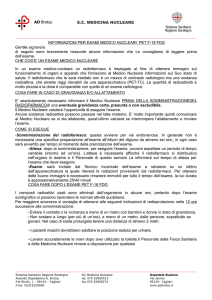 Informazioni per il paziente da sottoporre a Pet
