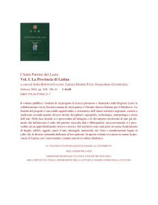 I Santi patroni del Lazio, vol. I, La provincia di Latina, a cura di