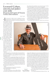Leonard Cohen, ancora sul palco con stile