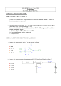 COMPITI PER LE VACANZE CLASSE 4A MATERIA: ELETTRONICA
