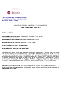 1 Corso di Laurea delle Professioni Sanitarie in “Infermieristica