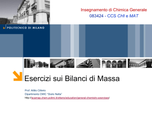 Esercitazioni Stechiometria - ISCaMaP