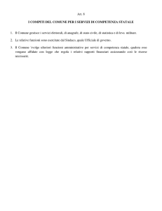 Art.8 - I compiti del Comune per i servizi di competenza statale
