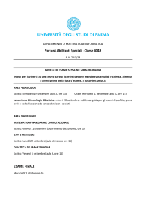 Sessione straordinaria di esami ed esame finale