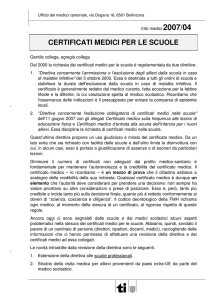 Info med 04 2007 Certificati medici per le scuole
