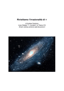 Rivisitiamo l`irrazionalità di pi greco