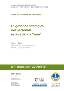 Testimonianza aziendale La gestione strategica del personale in un