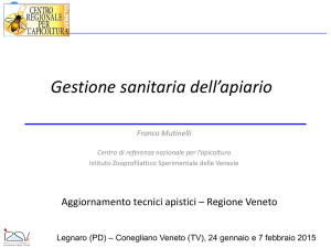 Gestione sanitaria dell`apiario - Istituto Zooprofilattico Sperimentale