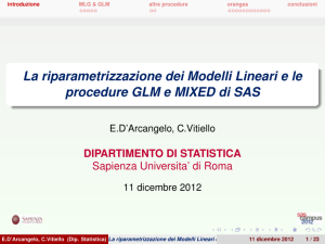 La riparametrizzazione dei Modelli Lineari e le procedure
