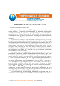 Presentazione dell`Osservatorio - Ordine internazionale e diritti umani