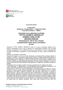 “tutta cuore e cervello” donna e malattie neurologiche