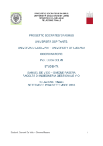 UNIVERZA U LJUBLJANI – UNIVERSITY OF LUBIANA