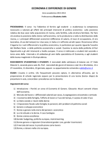 Programma di Economia e differenze di genere