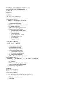 programma di psicologia generale insegnante