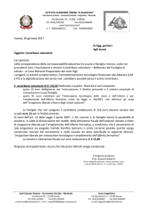 Contributo volontario – lettera ai genitori