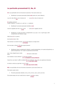 Le particelle pronominali Ci, Ne, Si Ci, Ne, SiLe particelle