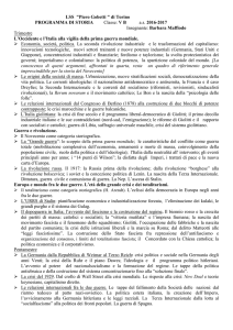 LSS "Piero Gobetti " di Torino PROGRAMMA DI STORIA Classe
