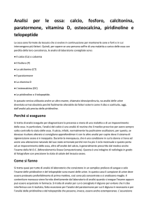 Analisi per le ossa: calcio, fosforo, calcitonina, paratormone