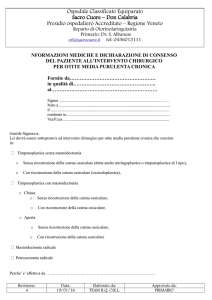 Timpanoplastica OCM - Ospedale Sacro Cuore Don Calabria