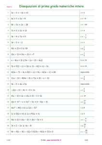 Disequazioni di primo grado numeriche intere