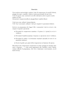 Una stazione metereologica registra i dati di temperatura (in gradi